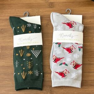 Women’s Bamboo Rayon Socks Set - Green and Gray (two pairs)